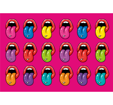 Fototapete graffiti bunte zungenausdrücke - TenStickers