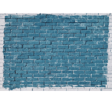 Fototapete ziegelwand strukturierte blaue wand - TenStickers