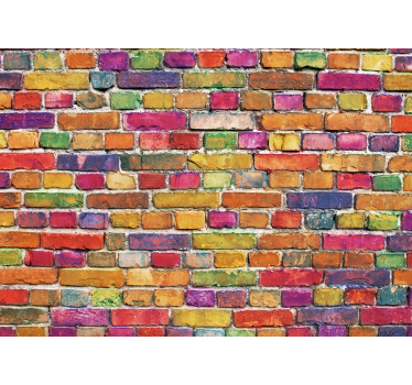 Fototapete graffiti buntes ziegelmuster - TenStickers