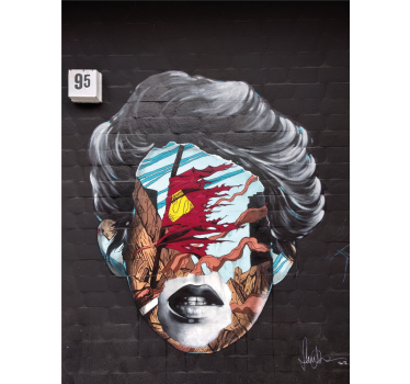 Fototapete graffiti fragmentiertes menschenprofil - TenStickers
