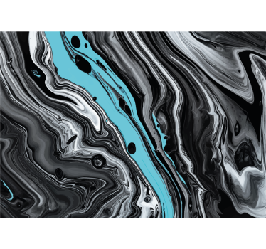 Fototapete abstrakt in schwarz und aqua flow - TenStickers