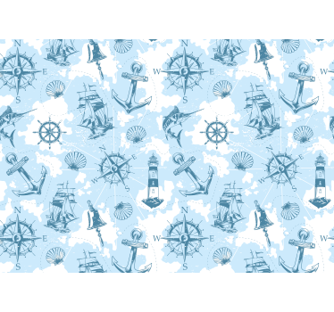 Fototapete landschaft meeresabenteuer elemente - TenStickers