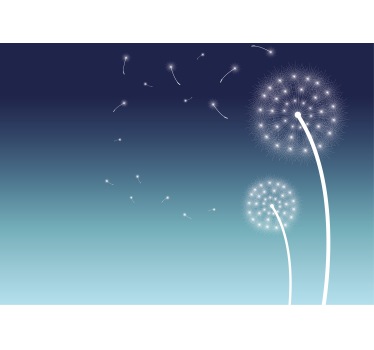 Fototapete pusteblume sanfter löwenzahnwind - TenStickers