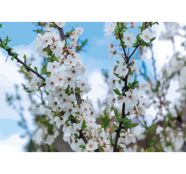 Fototapete Blumen weißer blütenzweig - TenStickers