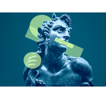 Fototapete kunst statue mit geometrischen formen - TenStickers