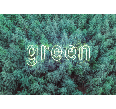 Fototapete natur grüner wald schriftzug - TenStickers