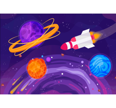 Fototapete fantasie rakete im weltraum - TenStickers