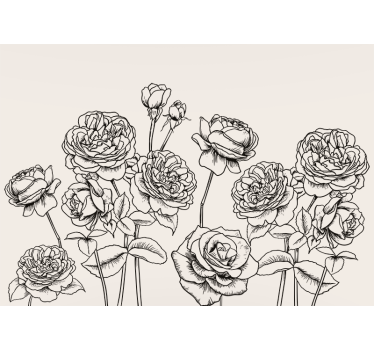 Fototapete blumen im eleganten rosendesign - TenStickers