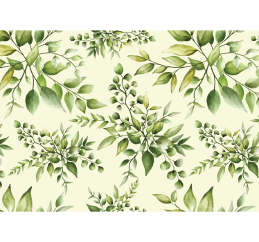 Fototapete blumen elegantes grünpflanzenmuster - TenStickers