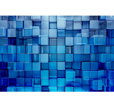 3D Fototapete Blaue glaswürfel 3d-effekt - TenStickers