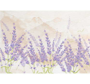 Fototapete Blumen lavendelfelder szene - TenStickers