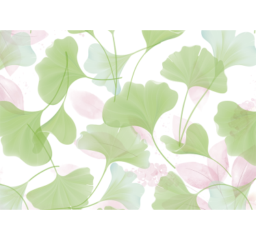 Fototapete blumen gingko blattmuster - TenStickers