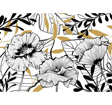 Fototapete Blumen florale umrissmuster - TenStickers