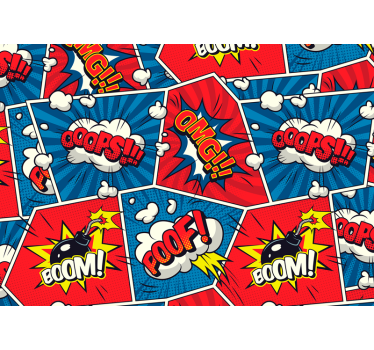 Fototapete graffiti mit comic sprechblasen - TenStickers
