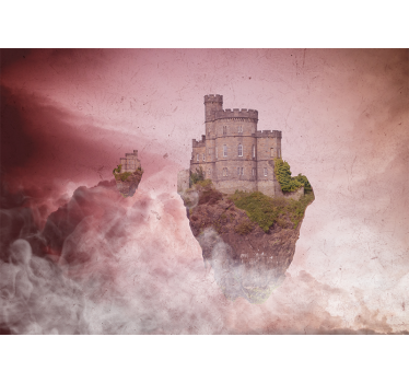 Fototapete fantasie schwebendes schloss landschaft - TenStickers