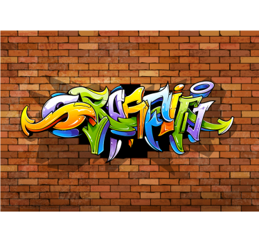 Fototapete graffiti buntes urbanes lettering - TenStickers