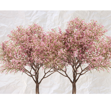 Fototapete Blumen blühende rosa bäume - TenStickers