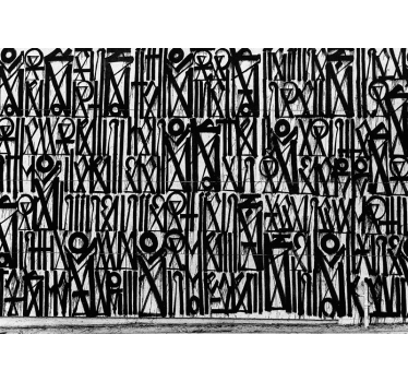 Fototapete graffiti schwarze abstrakte muster - TenStickers