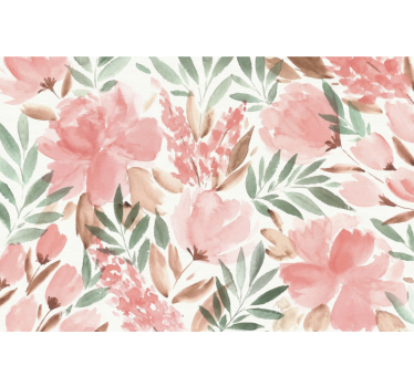 Fototapete Panorama papiermalerei mit panoramischem blumenmuster - TenStickers