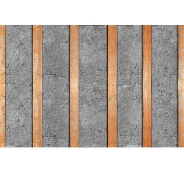 Fototapete Küche Holzbohlen auf Beton - TenStickers