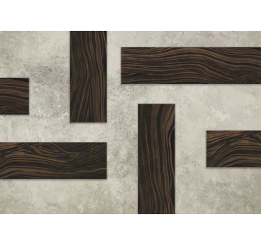 Fototapete Badezimmer Holz auf Beton - TenStickers