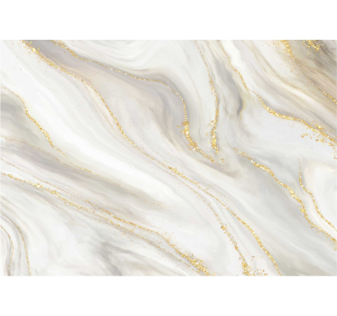 Fototapete Badezimmer weiß goldener Marmor - TenStickers