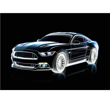 Fototapete Jugendzimmer holographischer Sportwagen - TenStickers