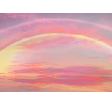 Fototapete Kinderzimmer rosa Himmel Regenbogen - TenStickers