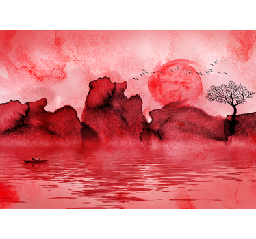 Chinesische Landschaft Fototapete See - TenStickers