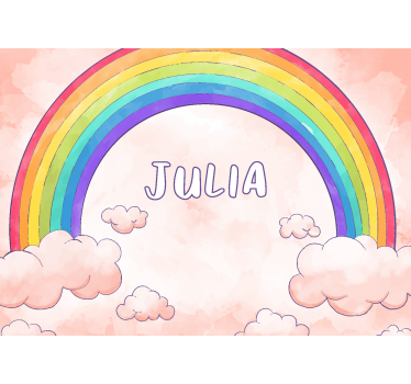 Regenbogen mit Namen personalisierte Fototapete - TenStickers
