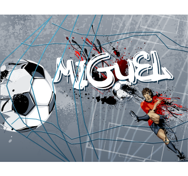 Fußballspieler mit Namen personalisierte Fototapete - TenStickers