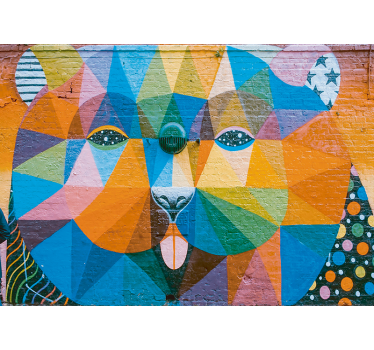 Fototapete Graffiti geometrische katze - TenStickers
