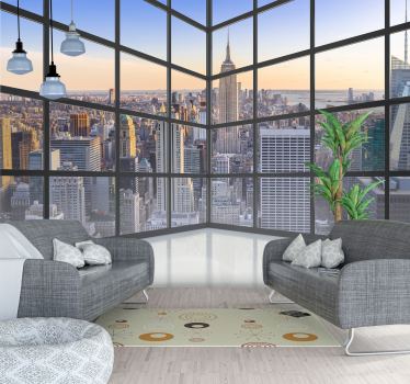 3D Fototapete Städte Fensterblick auf New York City Skyline - TenStickers