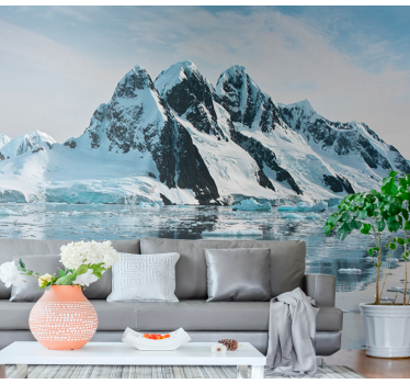 Wohnzimmer Fototapete 3D Eisberg - TenStickers
