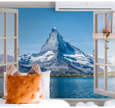 3D Tapete Blick auf die Berge - TenStickers