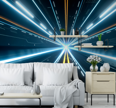 3D Tapete futuristischer Lichtblitz - TenStickers
