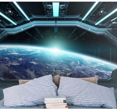 3D Tapete Raumschiff Cockpit - TenStickers