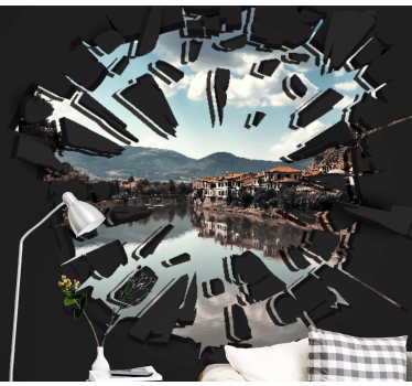 3d tapete durchbrechende perspektive - TenStickers