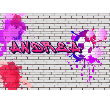 Fototapete mit Namen graffiti mit pinkem namen - TenStickers