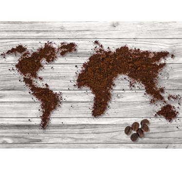 Fototapete Weltkarte kaffeesatz - TenStickers