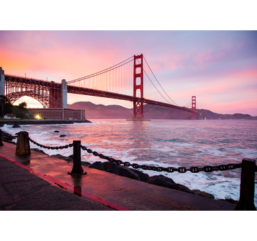 Rosa Golden Gate Fototapete - TenStickers