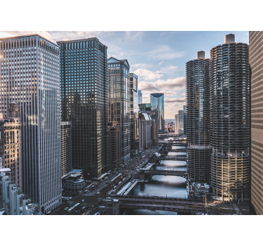 Chicago Fototapete Städte Luft Perspektive - TenStickers