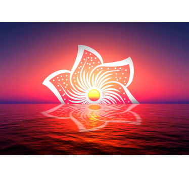 Fototapete esszimmer hibiskus sonnenaufgang design - TenStickers