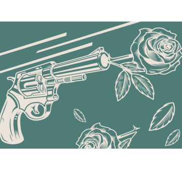 Fototapete graffiti pistole und rose - TenStickers