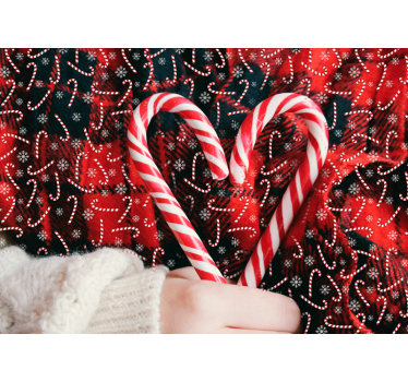 Wohnzimmer Fototapete Süßigkeiten Weihnachten - TenStickers