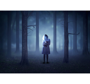 Fototapete fantasie mädchen im nebel - TenStickers