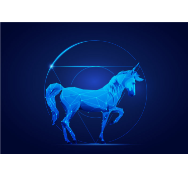 Fototapete fantasie geometrisches einhorn design - TenStickers