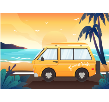 Fototapete Kinderzimmer Wohnwagen am Meer - TenStickers