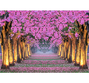 Fototapete blumen blühender pinker weg - TenStickers