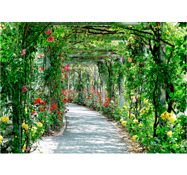 Fototapete Blumen üppige blumenarkade - TenStickers